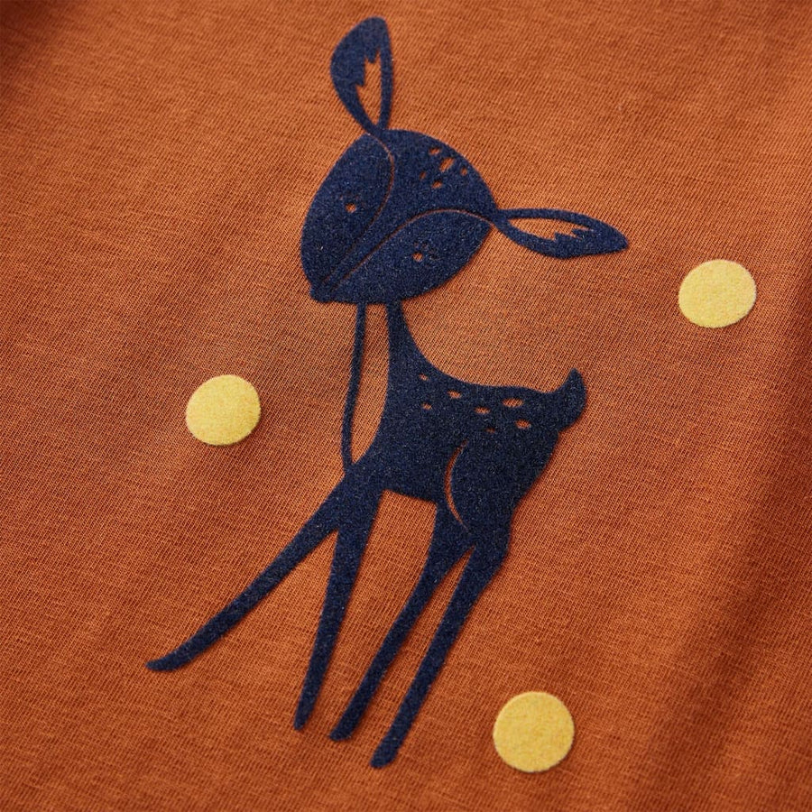 Kindershirt met lange mouwen 104 cognackleurig Cognac