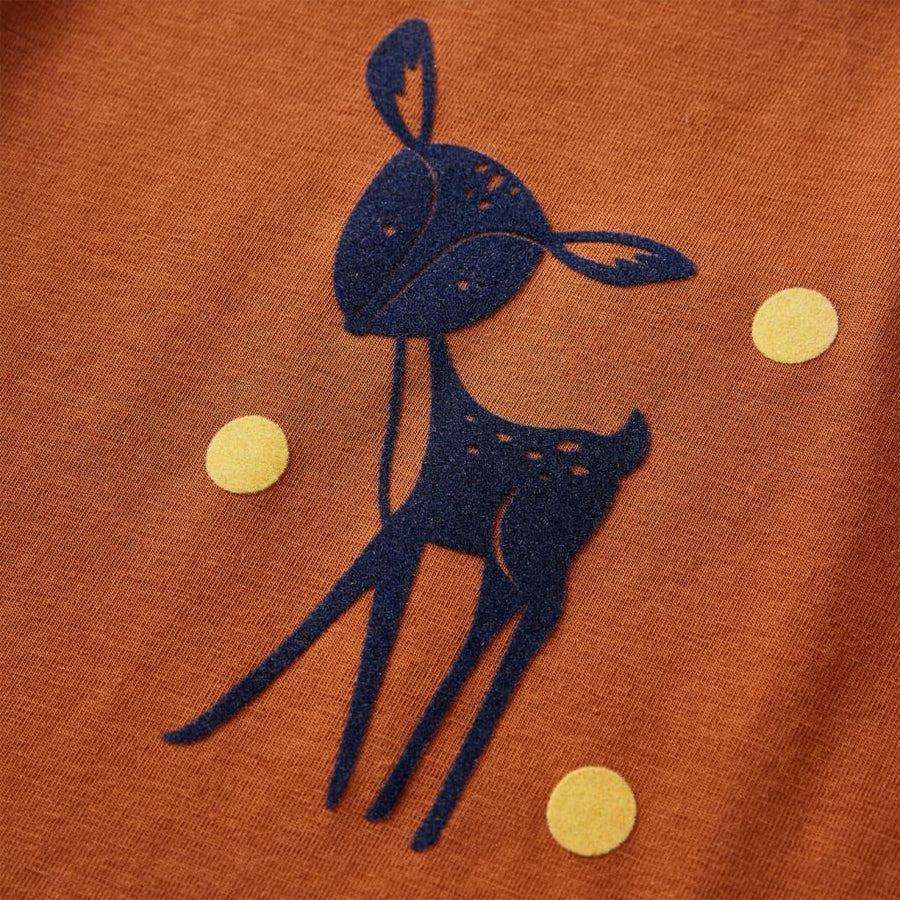 Kindershirt met lange mouwen 128 cognackleurig Cognac