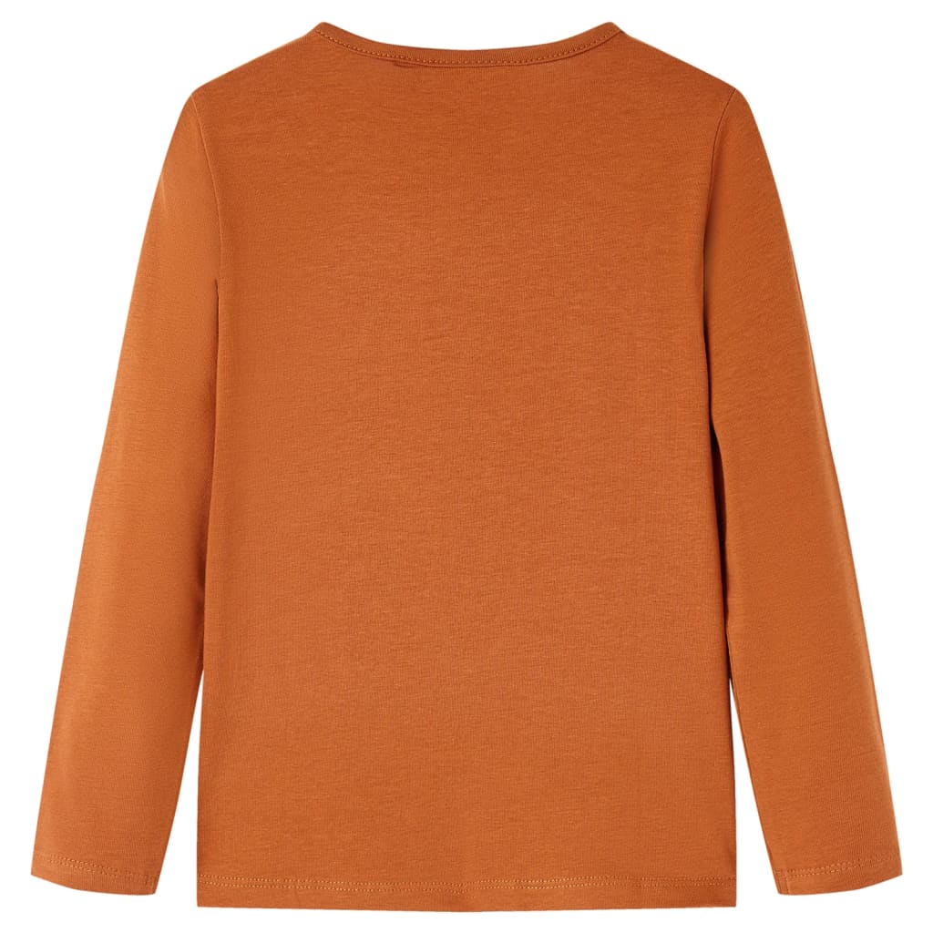 Kindershirt met lange mouwen 140 cognackleurig Cognac 140