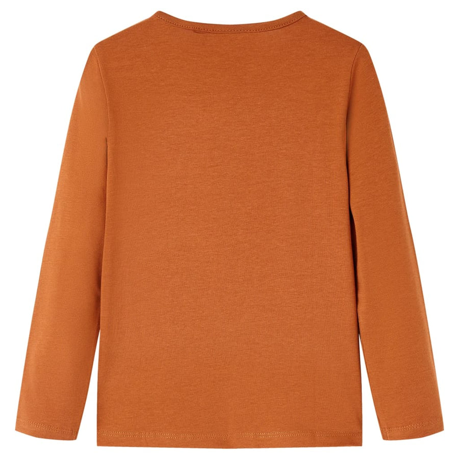 Kindershirt met lange mouwen 140 cognackleurig Cognac 140