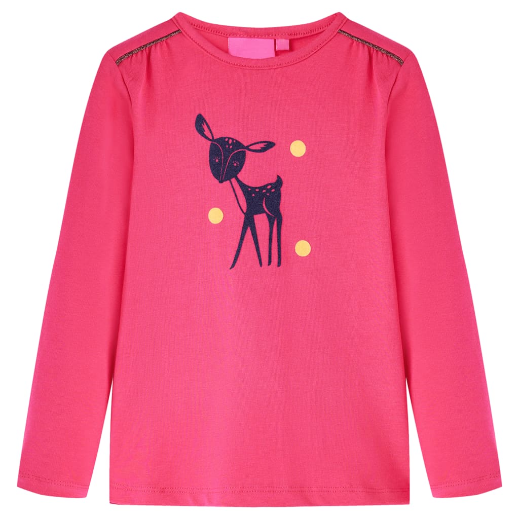 Kindershirt met lange mouwen 116 felroze Roze