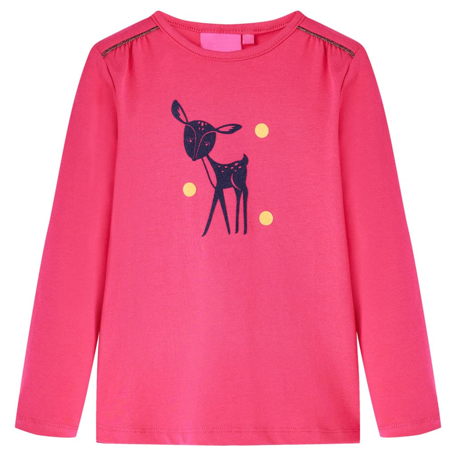 Kindershirt met lange mouwen 116 felroze Roze