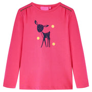 Kindershirt lange mouwen 140 felroze