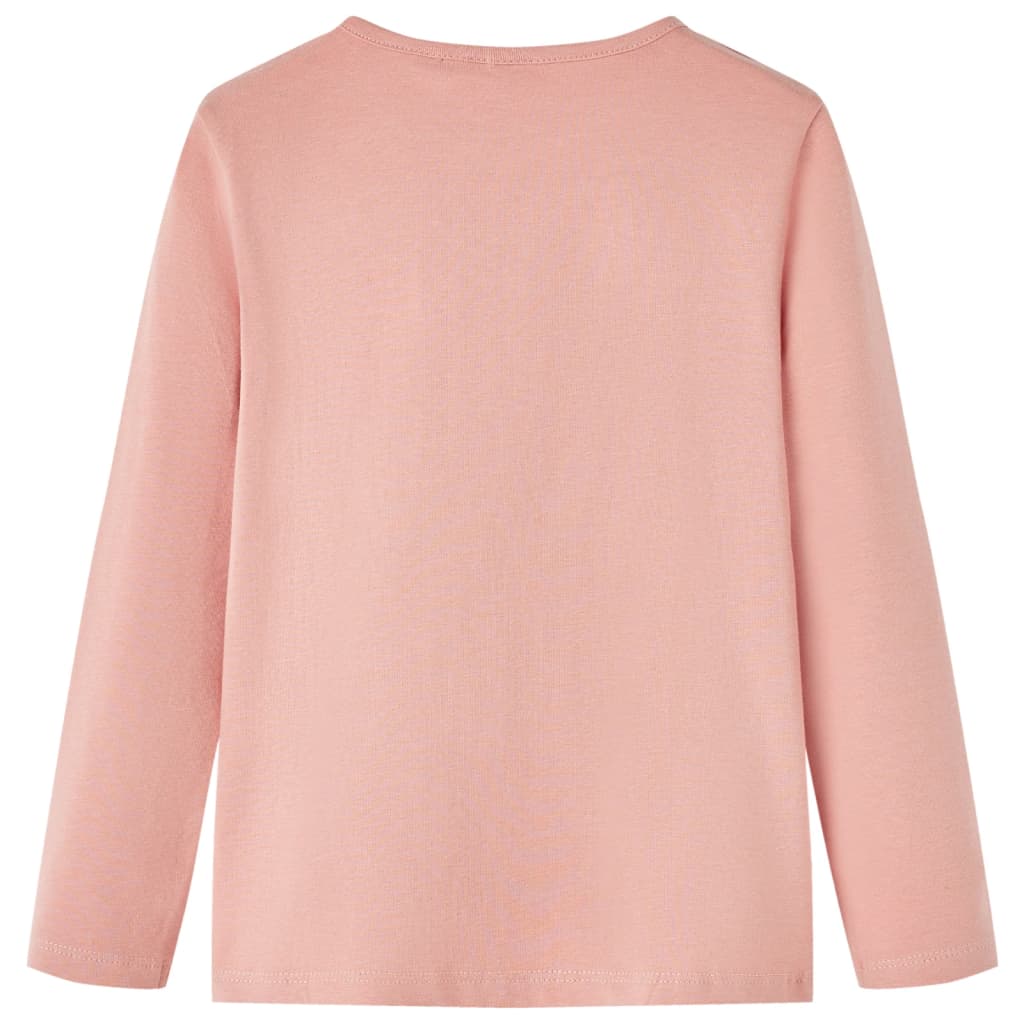 Kindershirt met lange mouwen 128 lichtroze lichtroze