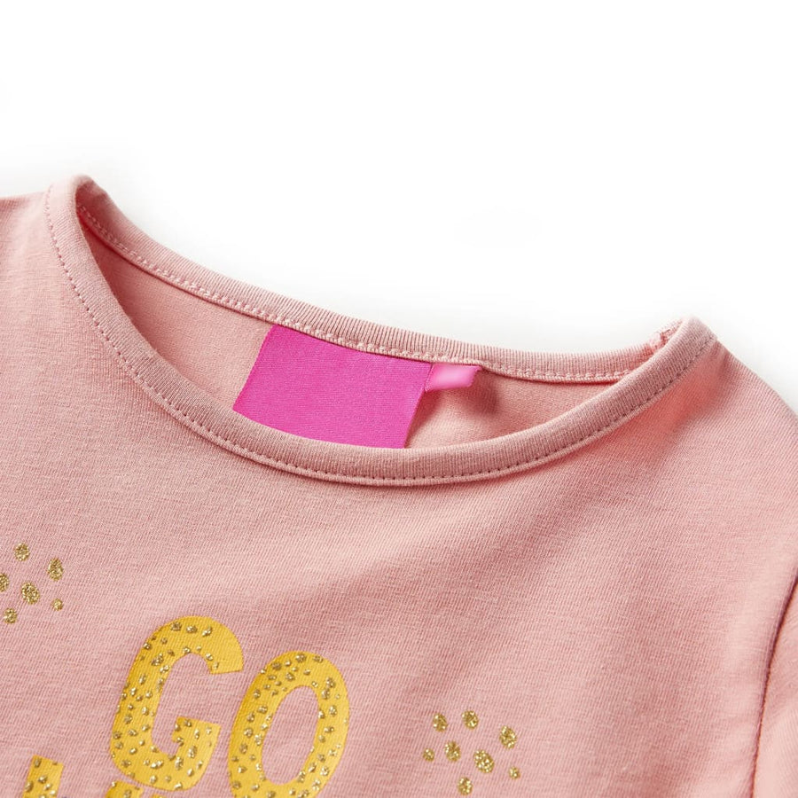 Kindershirt met lange mouwen 128 lichtroze lichtroze