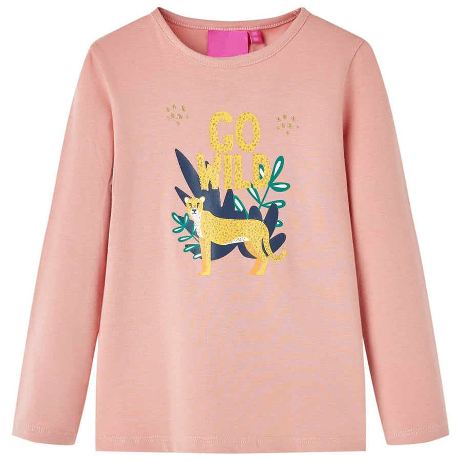 Kindershirt met lange mouwen 140 lichtroze lichtroze