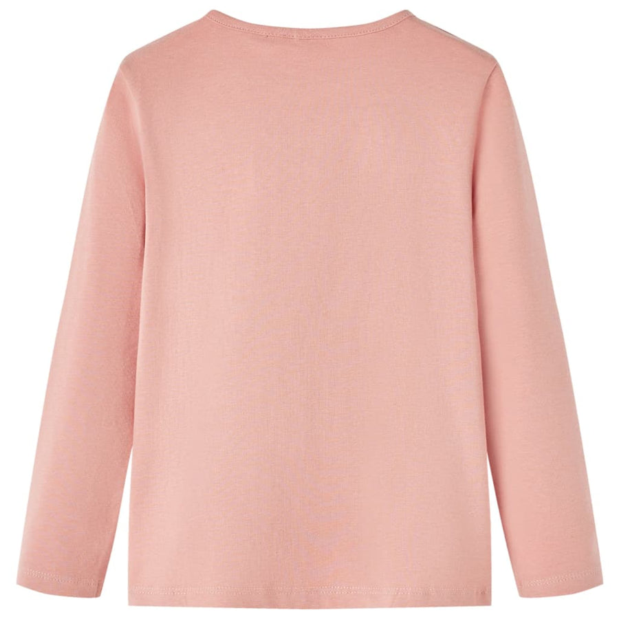 Kindershirt met lange mouwen 140 lichtroze lichtroze