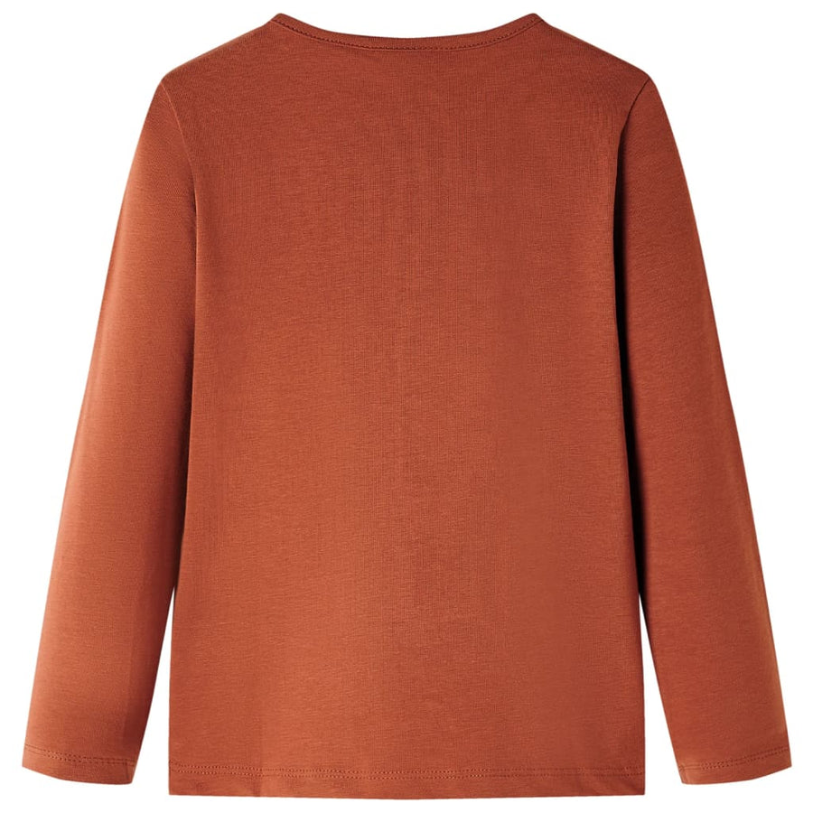 Kindershirt met lange mouwen 104 cognackleurig Cognac 104