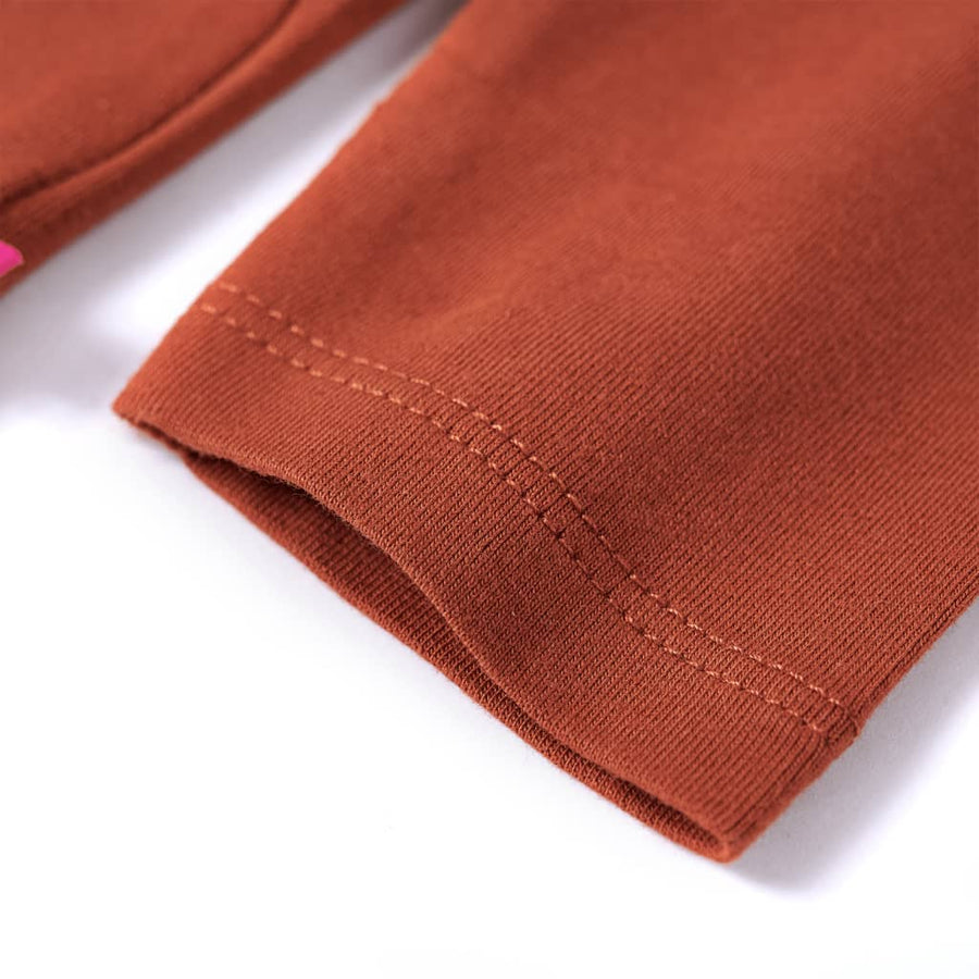 Kindershirt met lange mouwen 128 cognackleurig Cognac 128