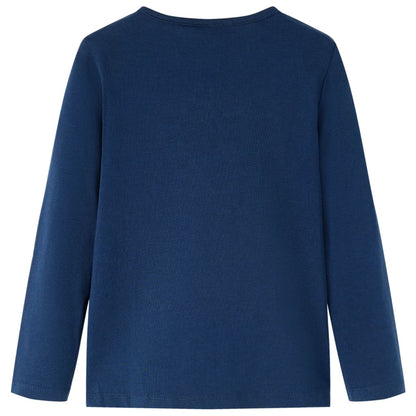 Kindershirt met lange mouwen 128 marineblauw Marineblauw 128