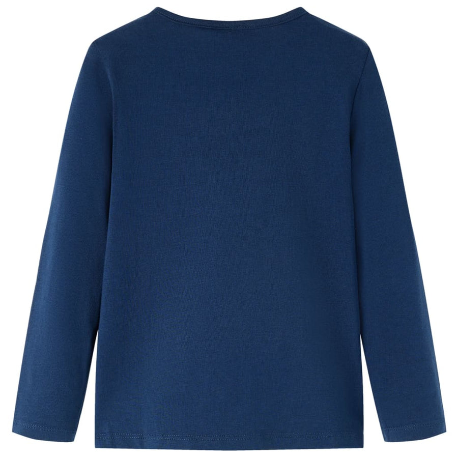 Kindershirt met lange mouwen 128 marineblauw Marineblauw 128
