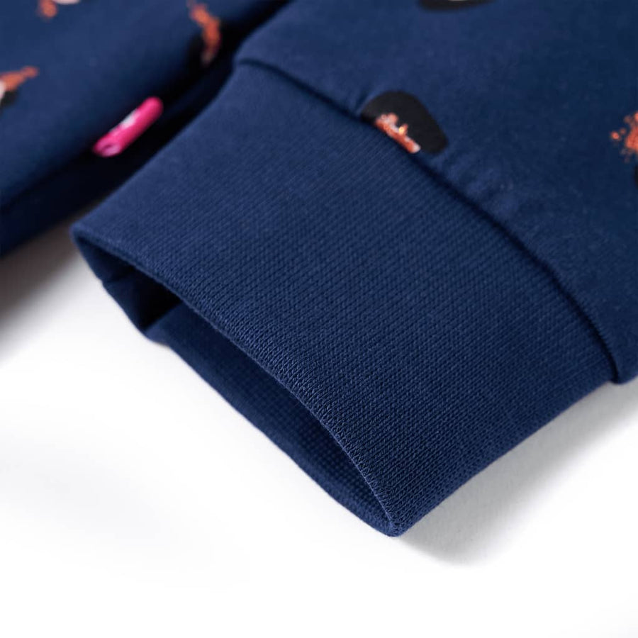 Kindervest met capuchon 128 marineblauw