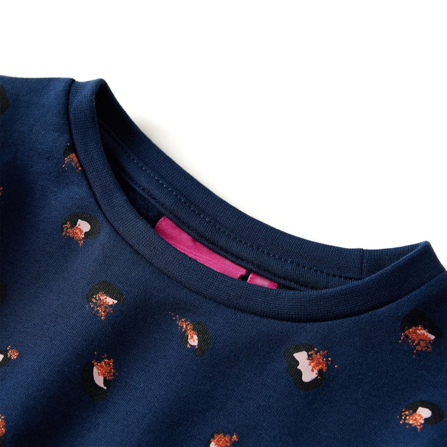 Kinderjurk met lange mouwen 104 marineblauw 104