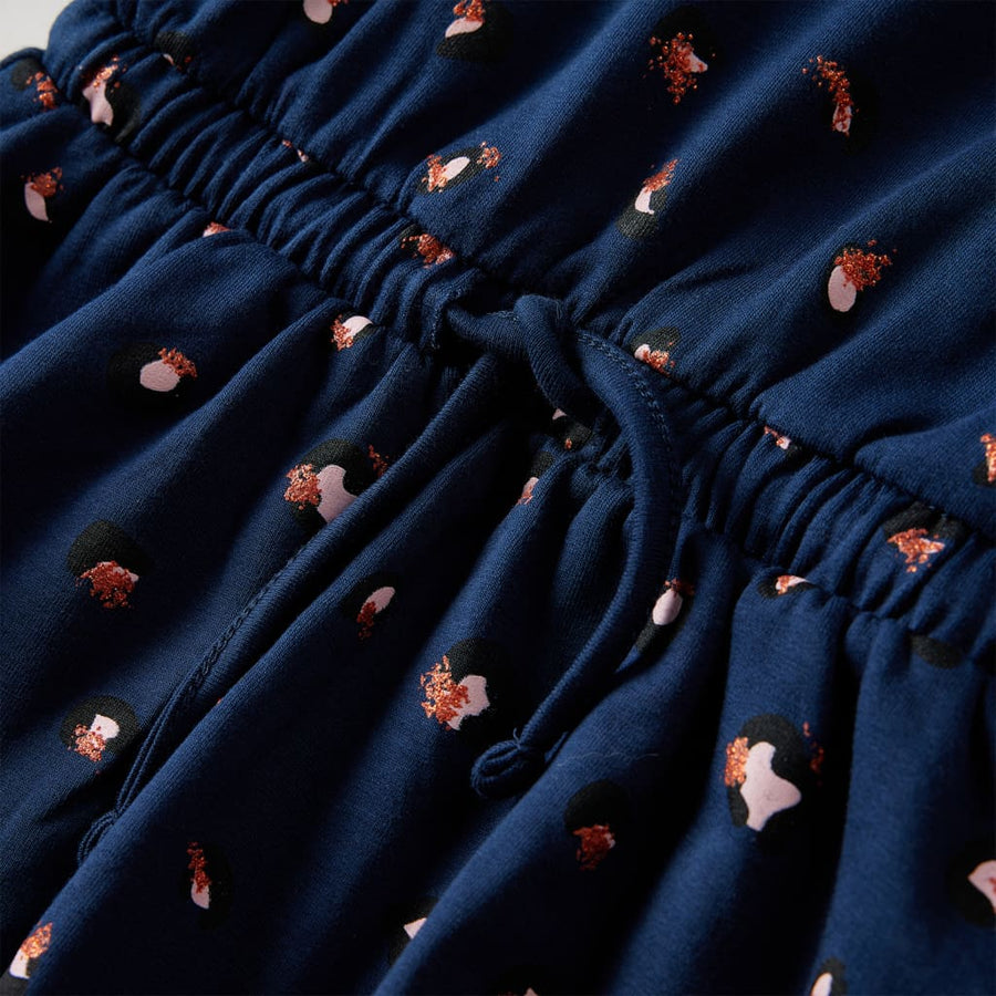 Kinderjurk met lange mouwen 104 marineblauw 104