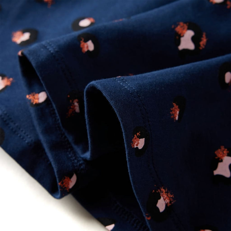 Kinderjurk met lange mouwen 104 marineblauw 104