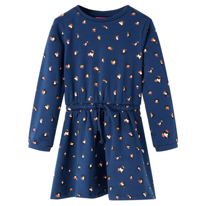 Kinderjurk met lange mouwen 116 marineblauw 116
