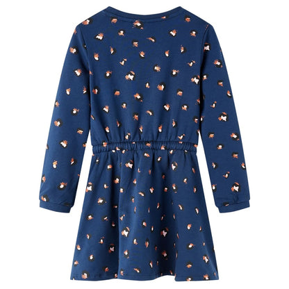 Kinderjurk met lange mouwen 116 marineblauw 116