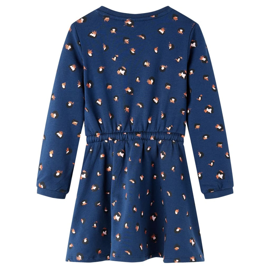 Kinderjurk met lange mouwen 116 marineblauw 116