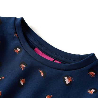 Kinderjurk met lange mouwen 116 marineblauw 116