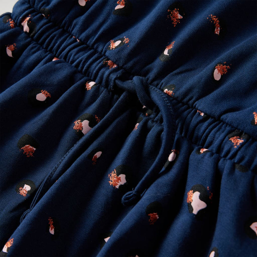 Kinderjurk met lange mouwen 116 marineblauw 116