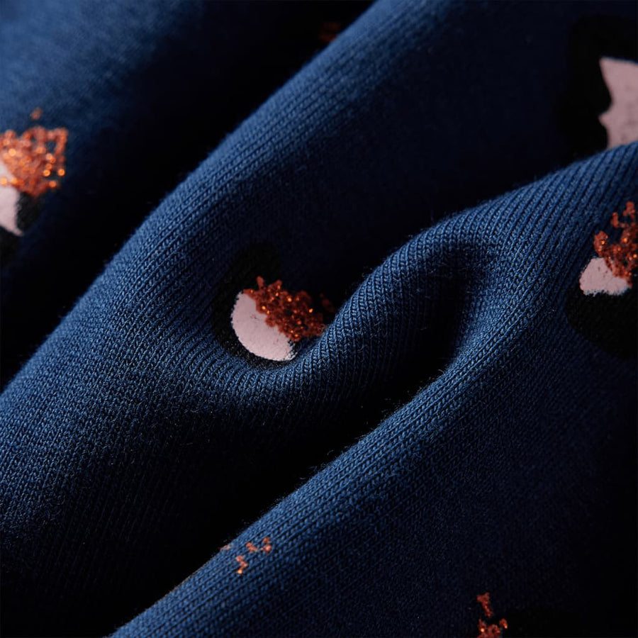 Kinderjurk met lange mouwen 128 marineblauw 128