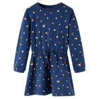 Girls' long-sleeved dress 140 navy blue