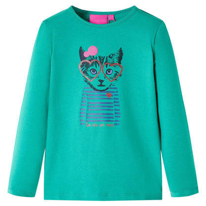 Kindershirt met lange mouwen 116 felgroen Heldergroen 116