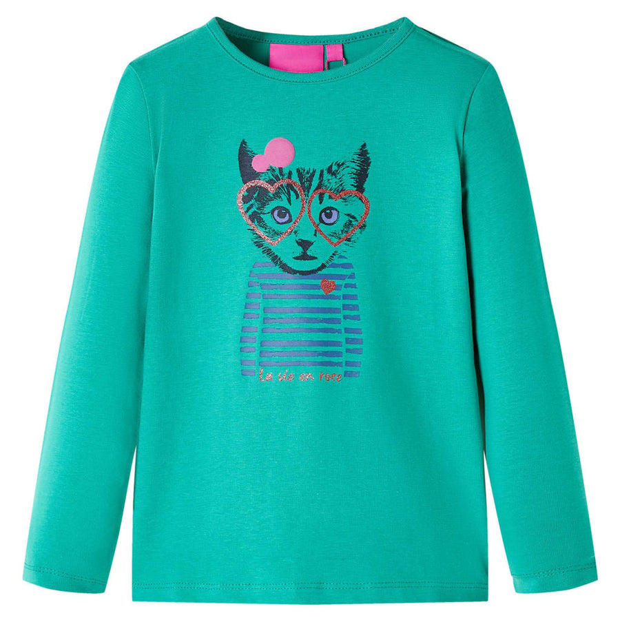 Kindershirt met lange mouwen 116 felgroen Heldergroen 116