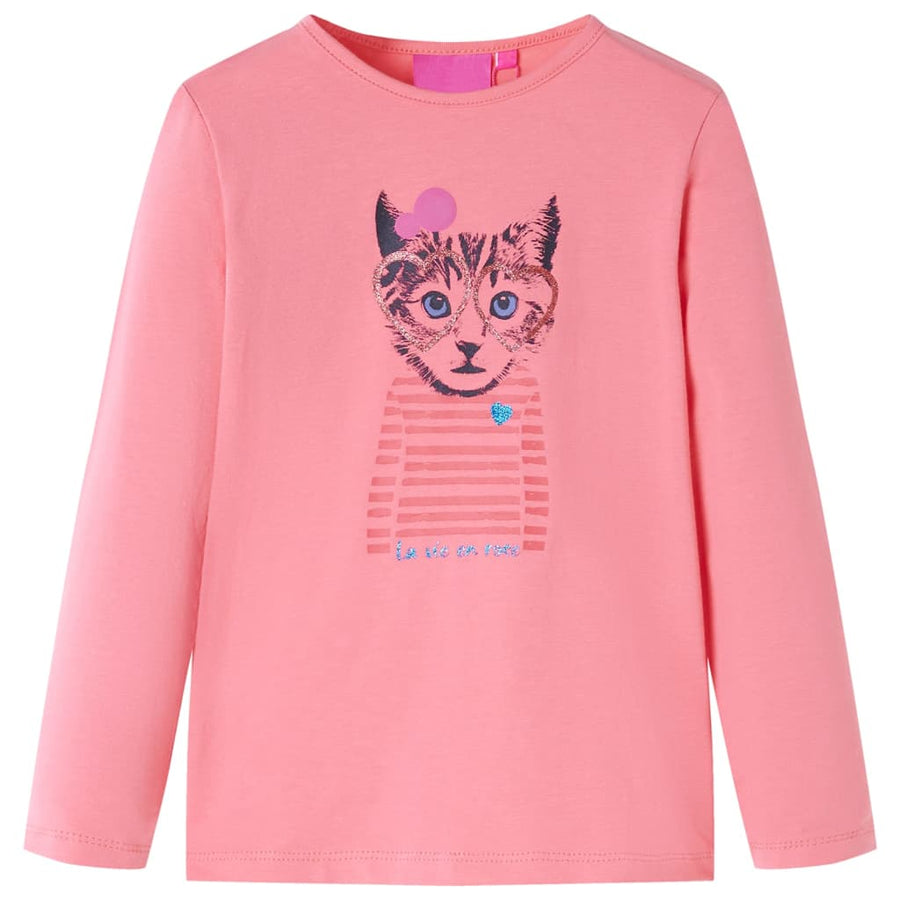 Kindershirt met lange mouwen 128 roze Roze
