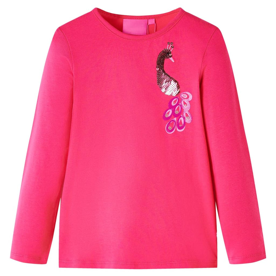 Kindershirt met lange mouwen 104 felroze Roze