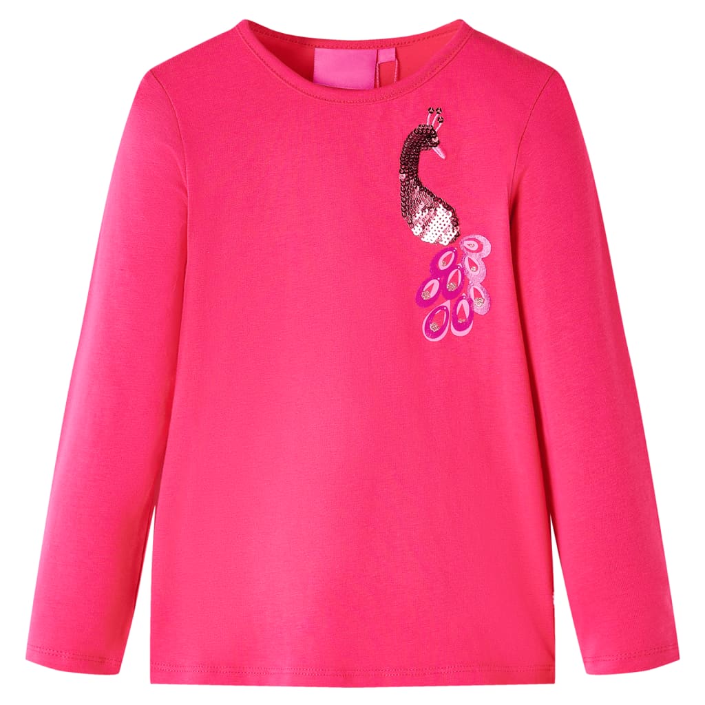 Kindershirt met lange mouwen 116 felroze Roze