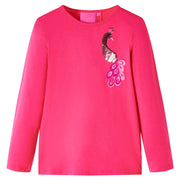 Kindershirt lange mouwen 116 felroze