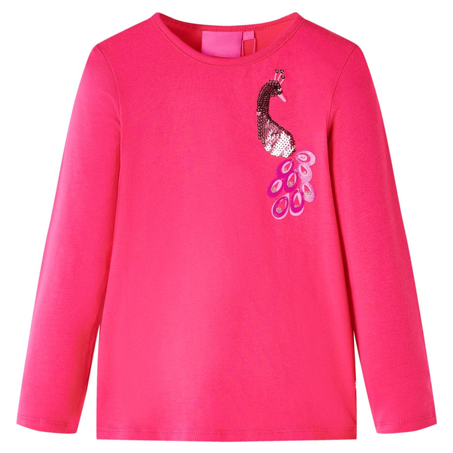 Kindershirt met lange mouwen 116 felroze Roze