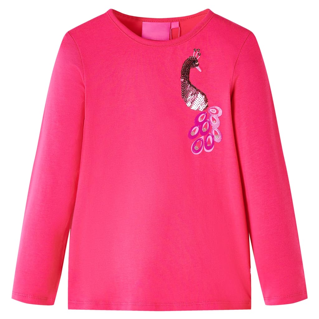 Kindershirt met lange mouwen 128 felroze Roze