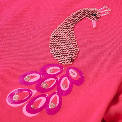 Kindershirt met lange mouwen 128 felroze Roze