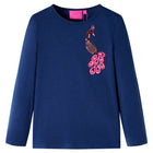 Kid's long-sleeved shirt 104 navy blue