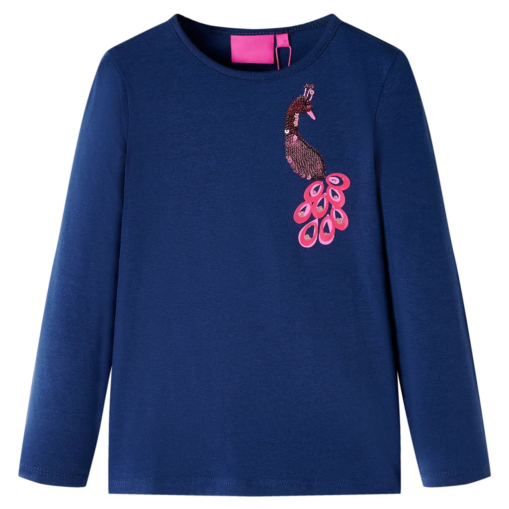 Kindershirt met lange mouwen 104 marineblauw Blauw 104
