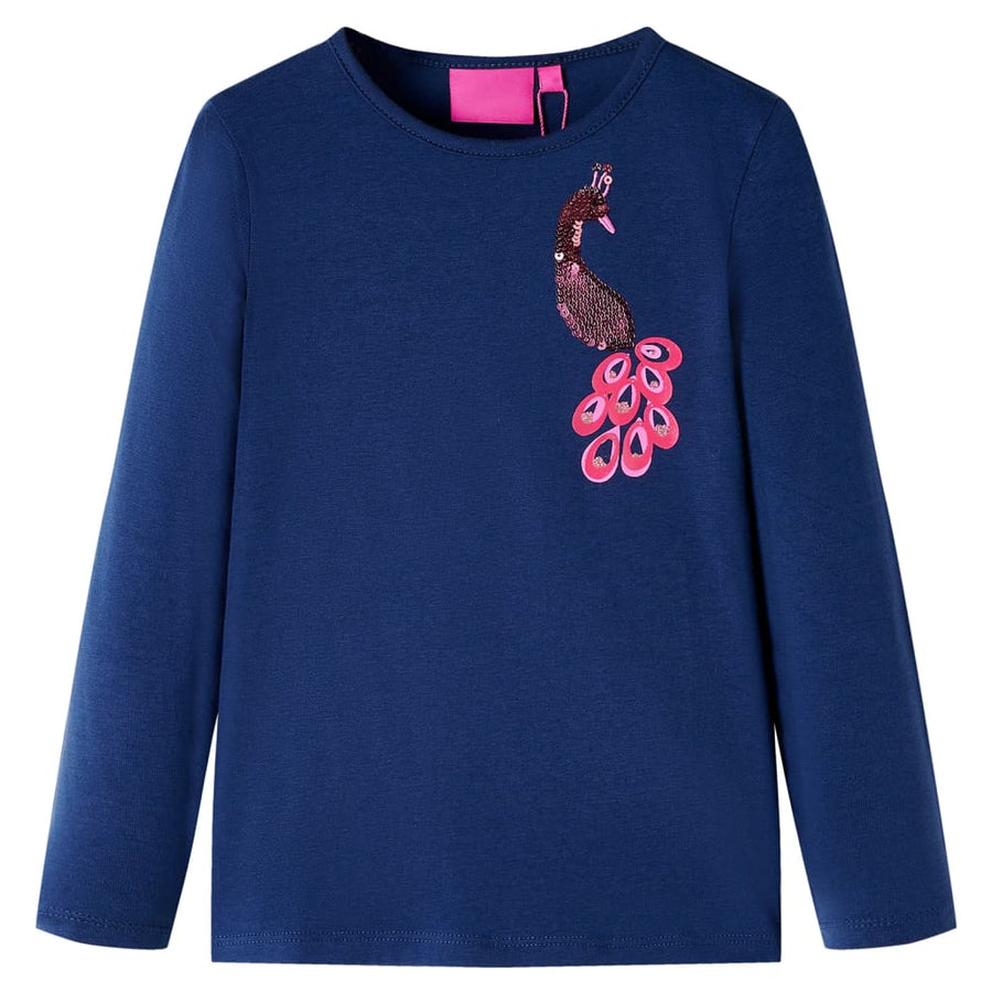 Kindershirt met lange mouwen 104 marineblauw Blauw 104