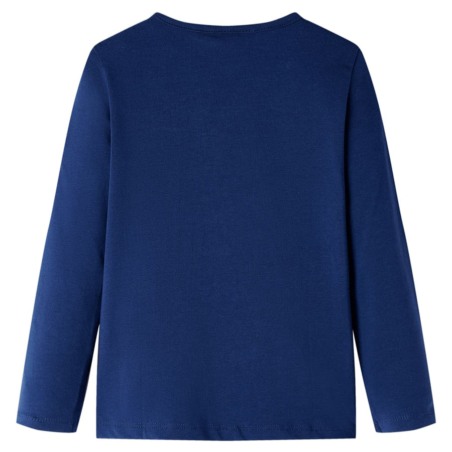 Kindershirt met lange mouwen 104 marineblauw Blauw 104
