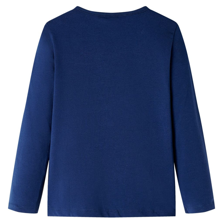 Kindershirt met lange mouwen 128 marineblauw Blauw 128