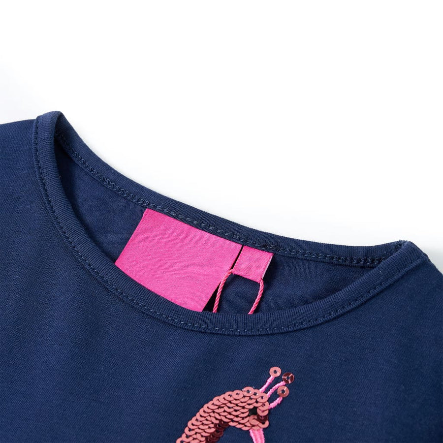 Kindershirt met lange mouwen 128 marineblauw Blauw 128