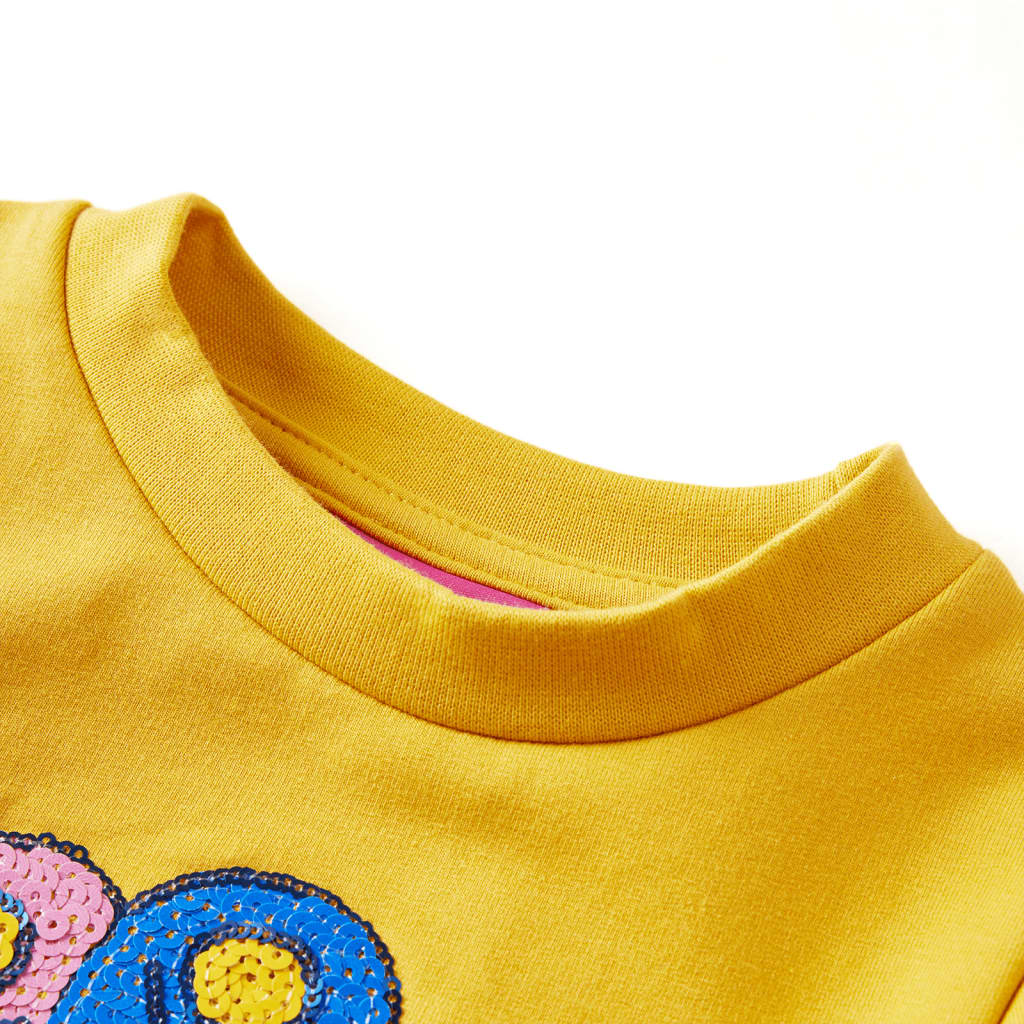 Kindertrui 116 donkerokerkleurig Oker