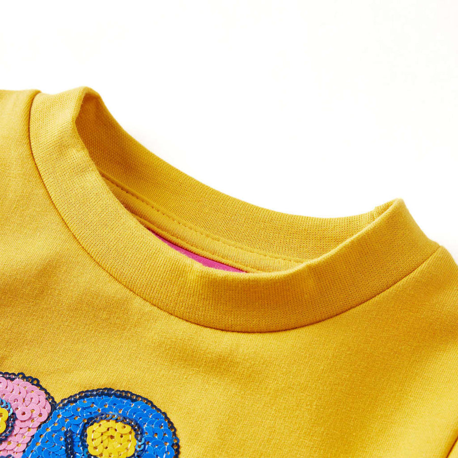 Kindertrui 128 donkerokerkleurig Oker