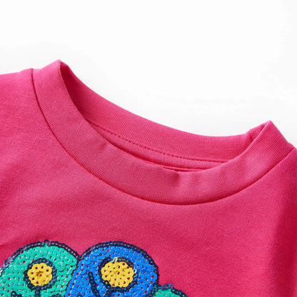 Kindertrui 140 felroze Roze