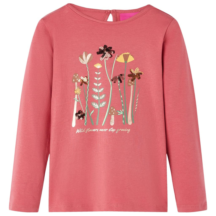 Kindershirt met lange mouwen 92 oudroze Roze