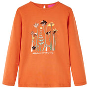 Kindershirt lange mouwen 92 oranjebruin