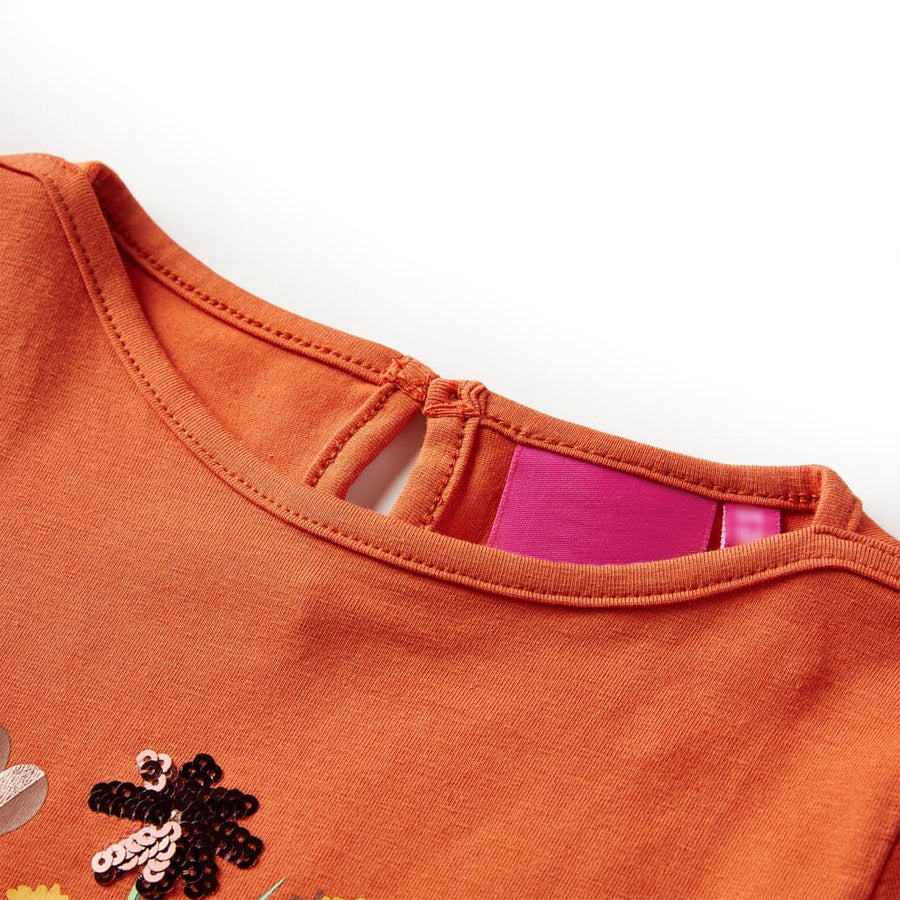 Kindershirt met lange mouwen 92 oranjebruin orange