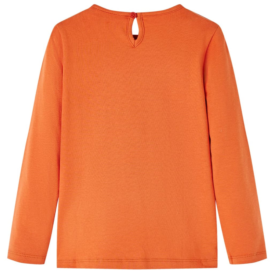 Kindershirt met lange mouwen 104 oranjebruin orange