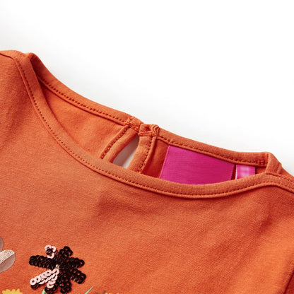 Kindershirt met lange mouwen 104 oranjebruin orange