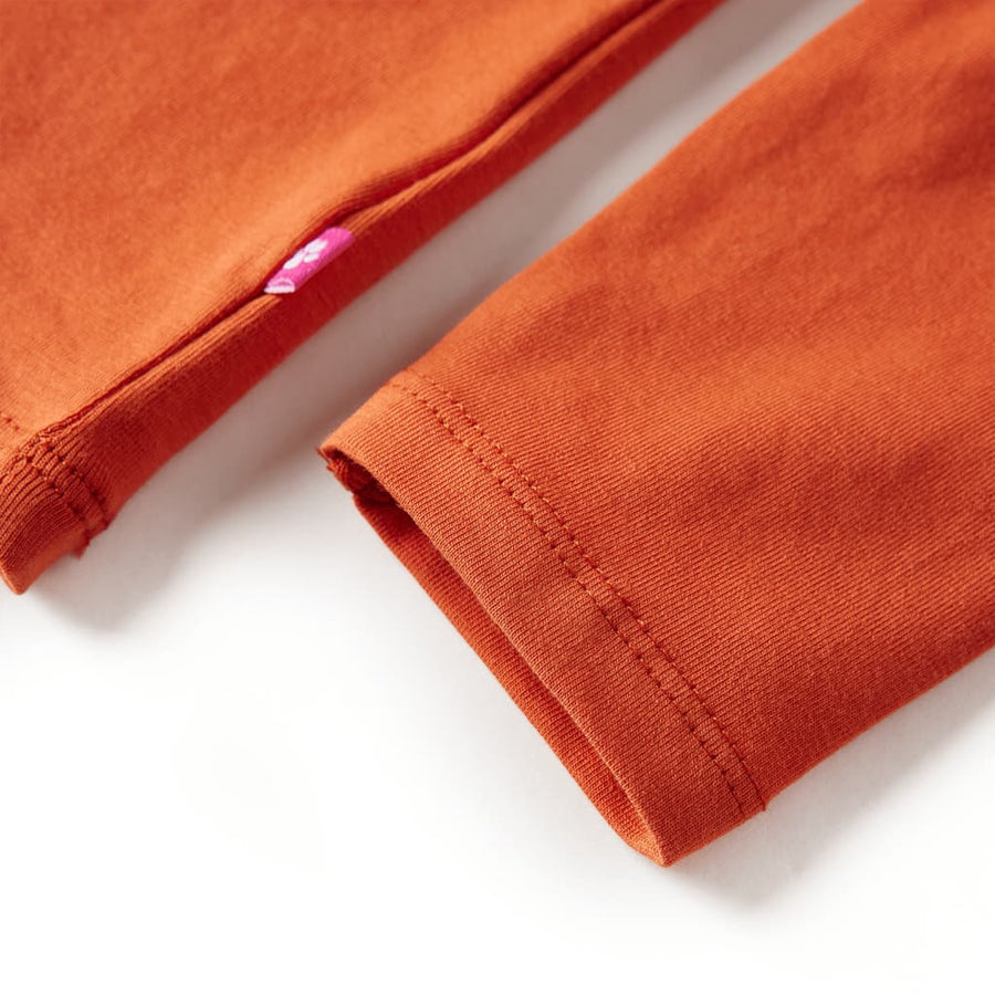 Kindershirt met lange mouwen 116 oranjebruin orange